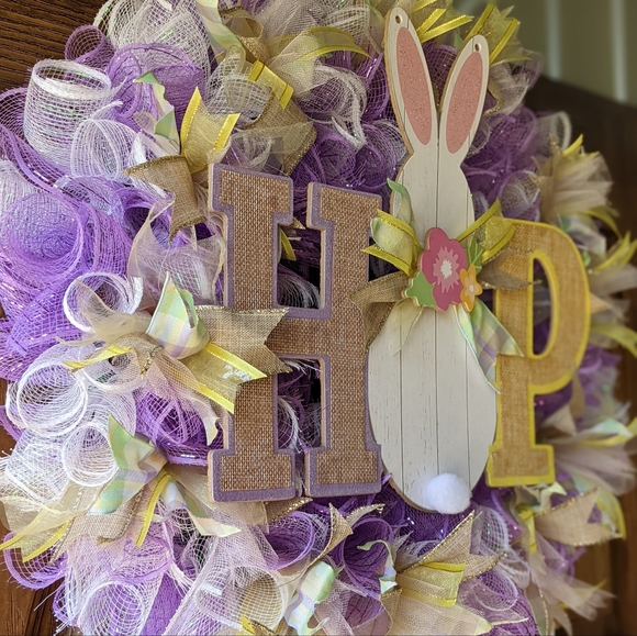 Easter Deco Mesh Wreath - Picture 2 of 7